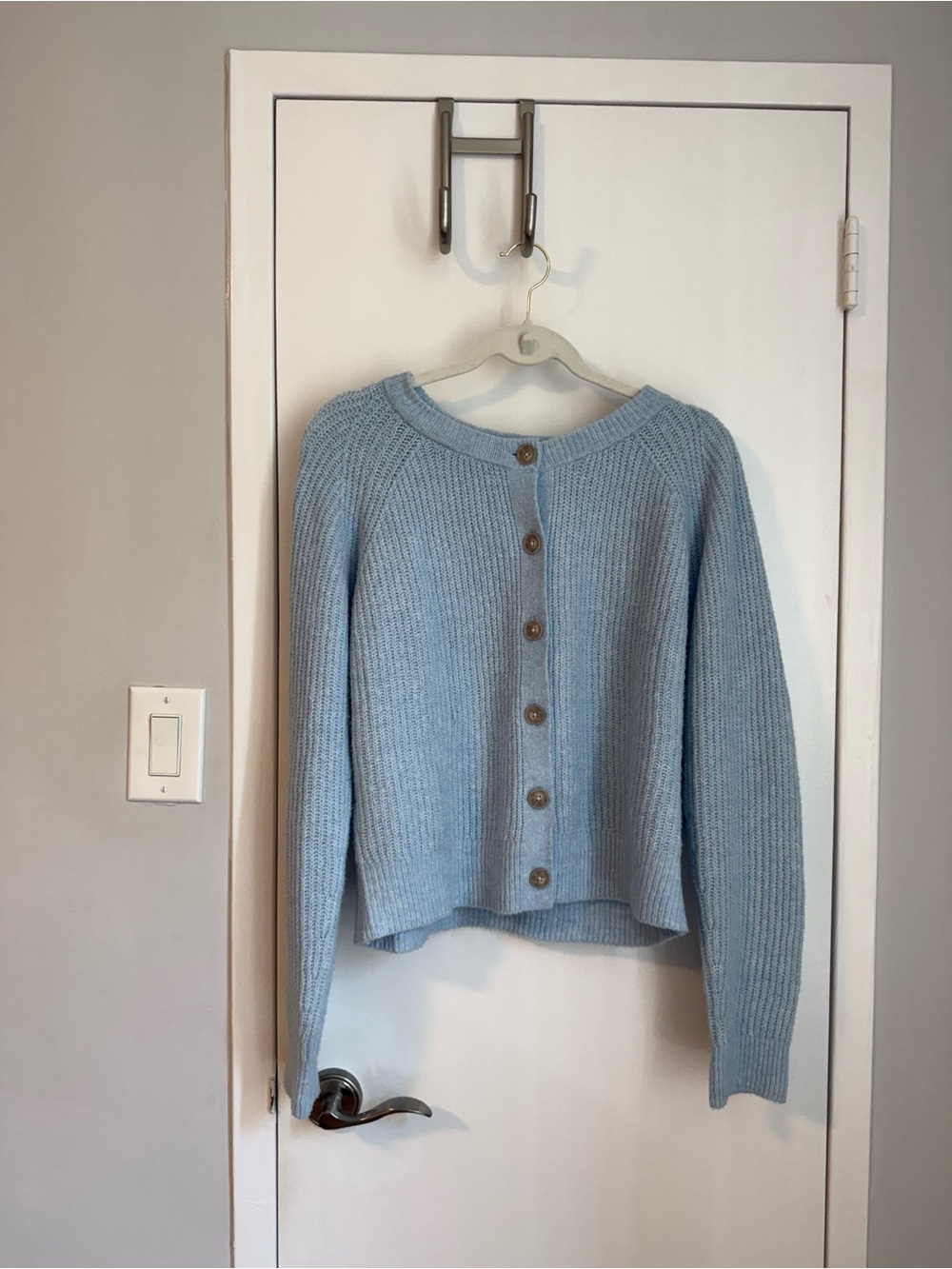 Universal Thread Light Blue Button-Front Women's Knit Sweater